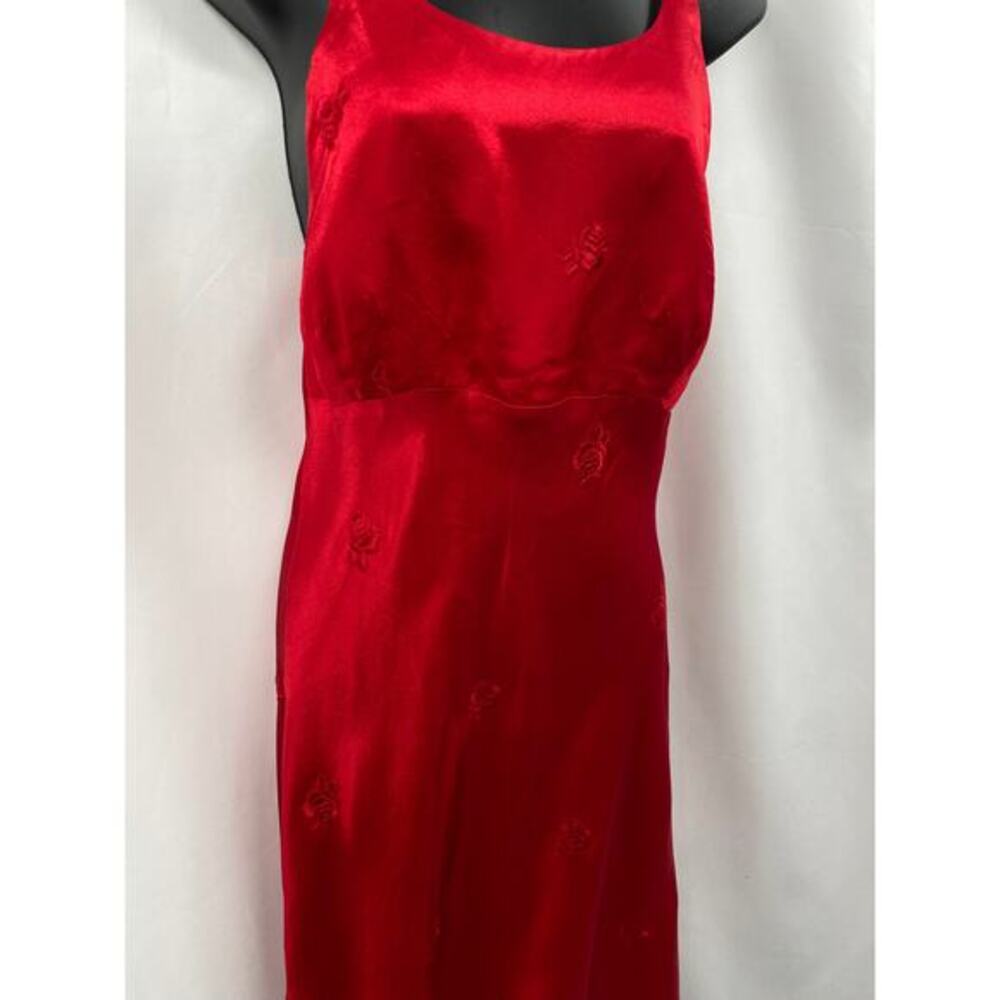 vintage 90's rampage red satin embroidered backless dressā - Picture 6 of 6
